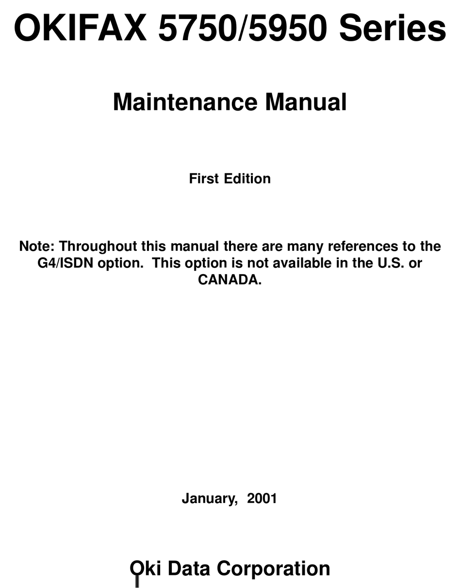 Oki Okifax Series Maintenance Manual Pdf Download Manualslib