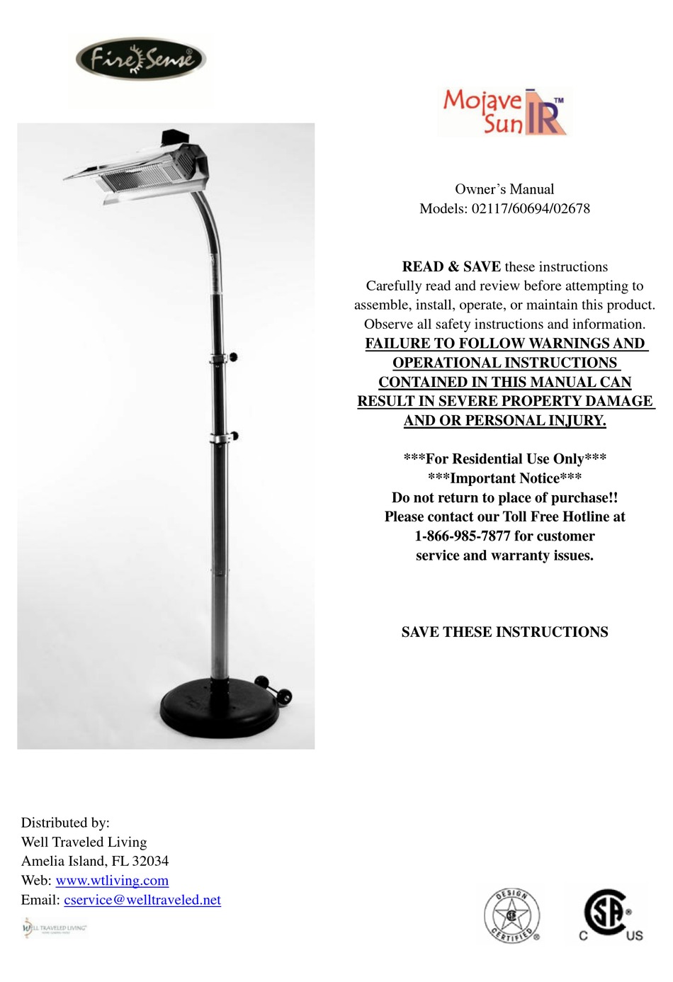 FIRE SENSE 02117 OWNER'S MANUAL Pdf Download ManualsLib