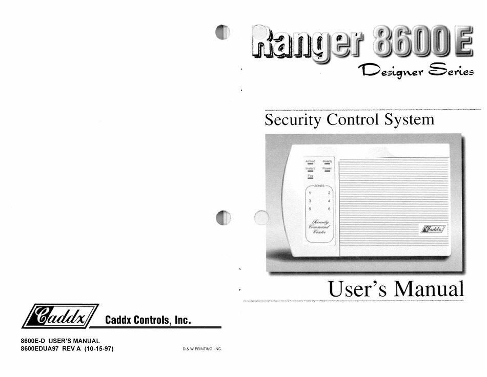caddx nx6 user manual