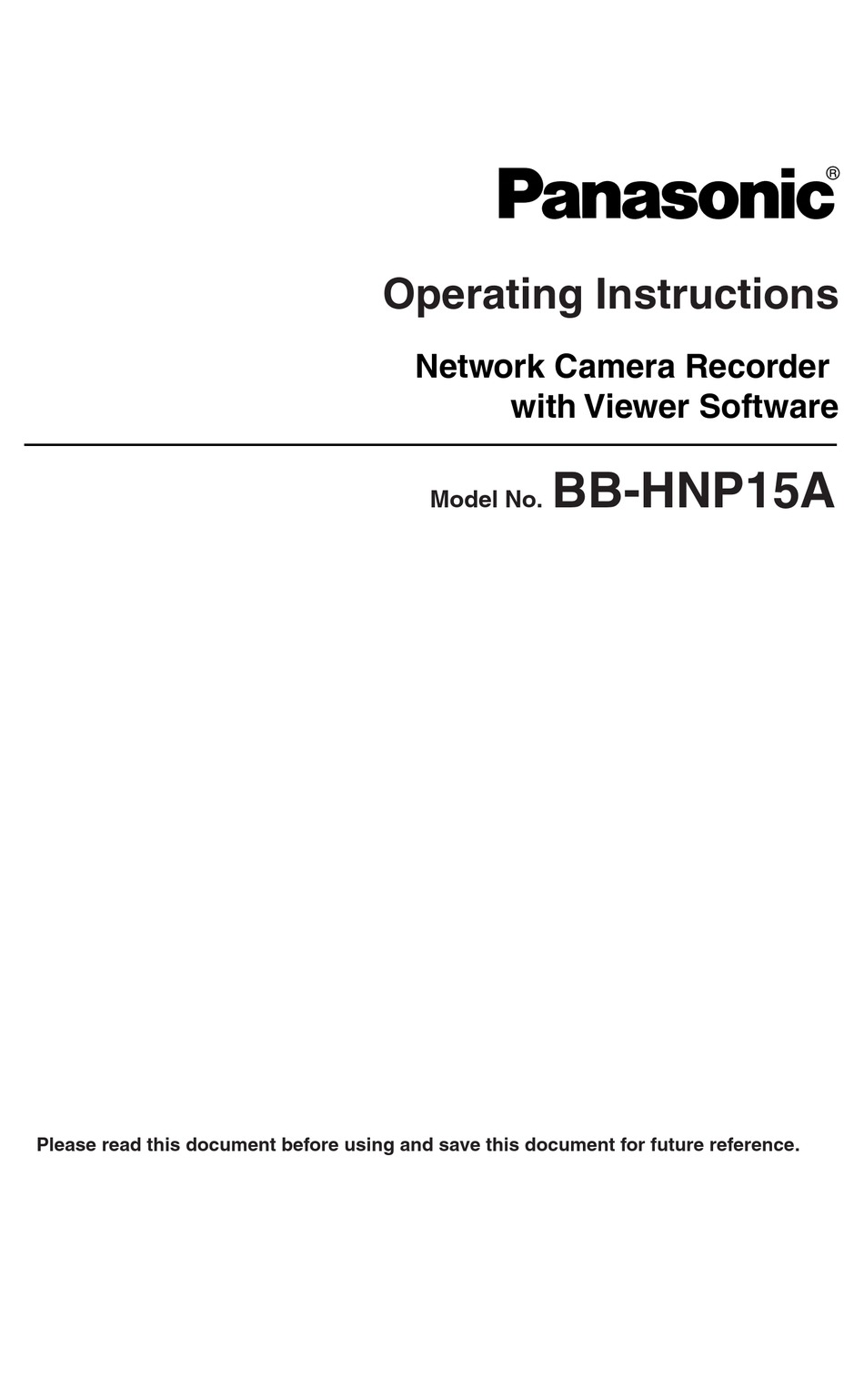 PANASONIC BB-HNP15A OPERATING INSTRUCTIONS MANUAL Pdf Download | ManualsLib