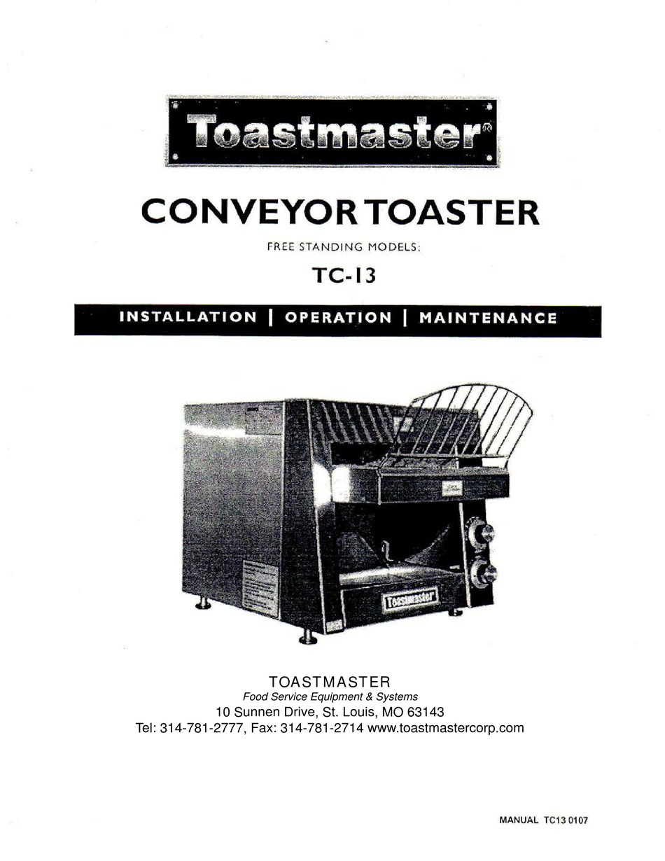 TOASTMASTER TC13 INSTALLATION OPERATION & MAINTENANCE Pdf Download