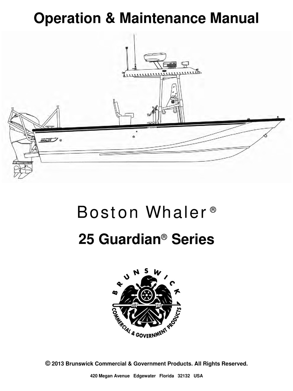 Boston Whaler 25 Guardian Series Operation Maintenance Manual Pdf Download Manualslib