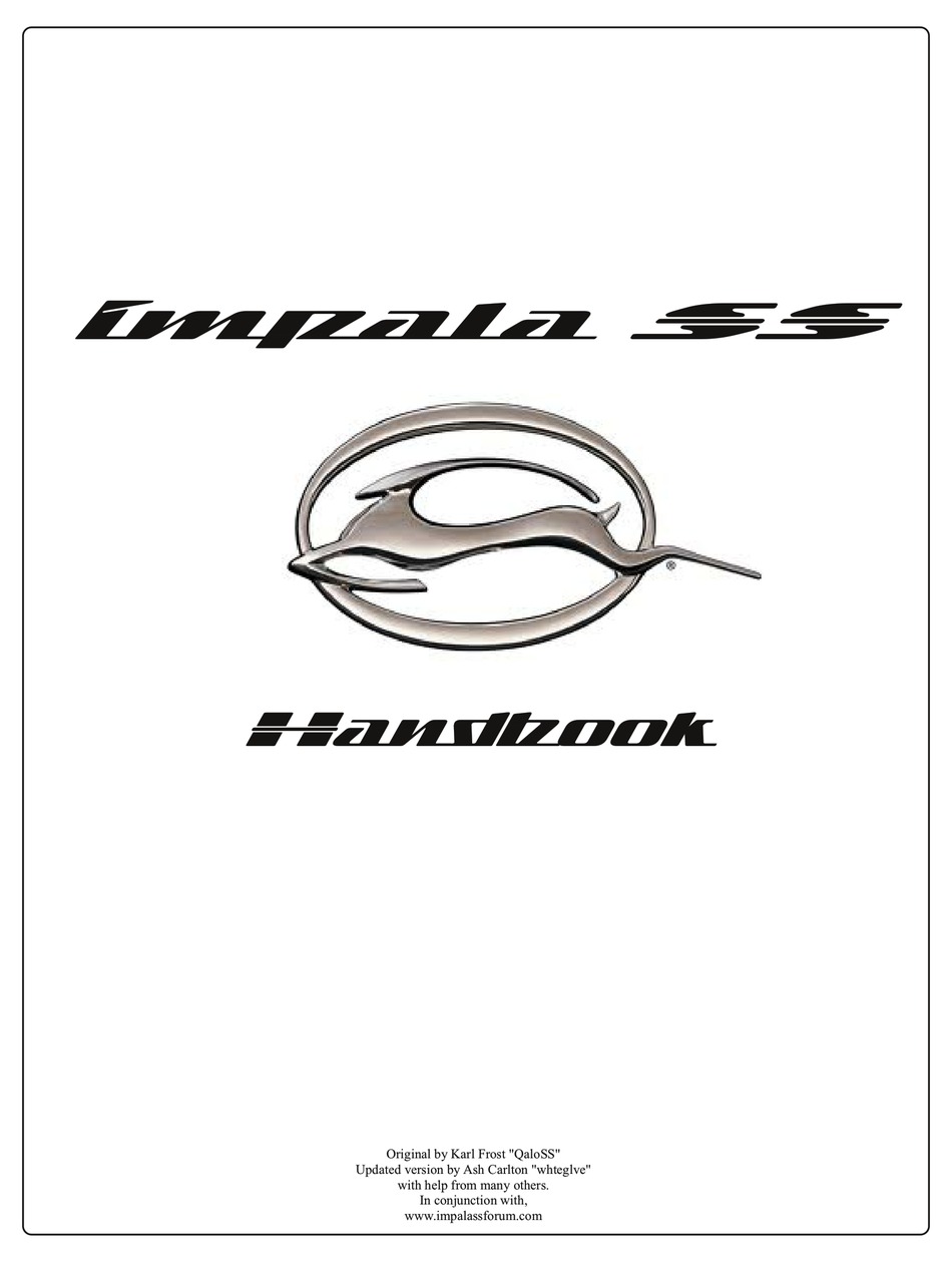 Chevrolet Impala Ss Handbook Pdf