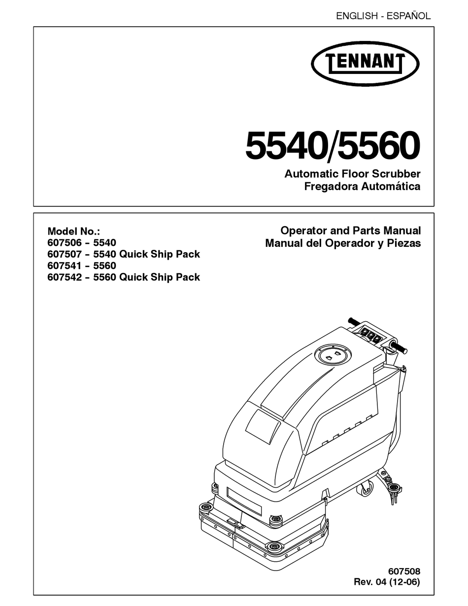 TENNANT 5540 OPERATOR AND PARTS MANUAL Pdf Download ManualsLib