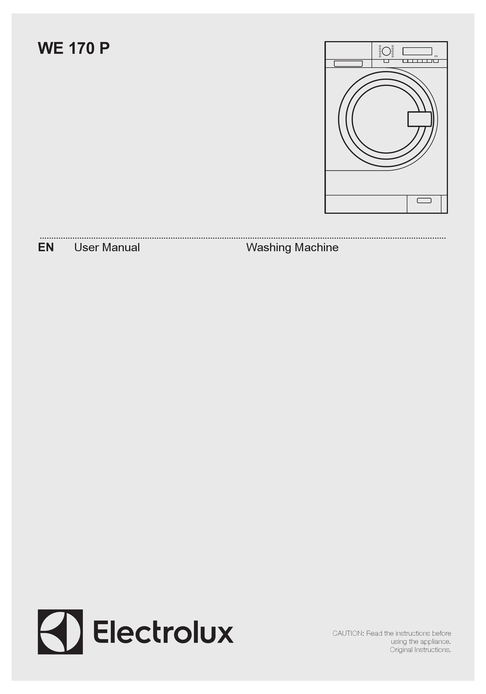 electrolux we 170 p user manual pdf