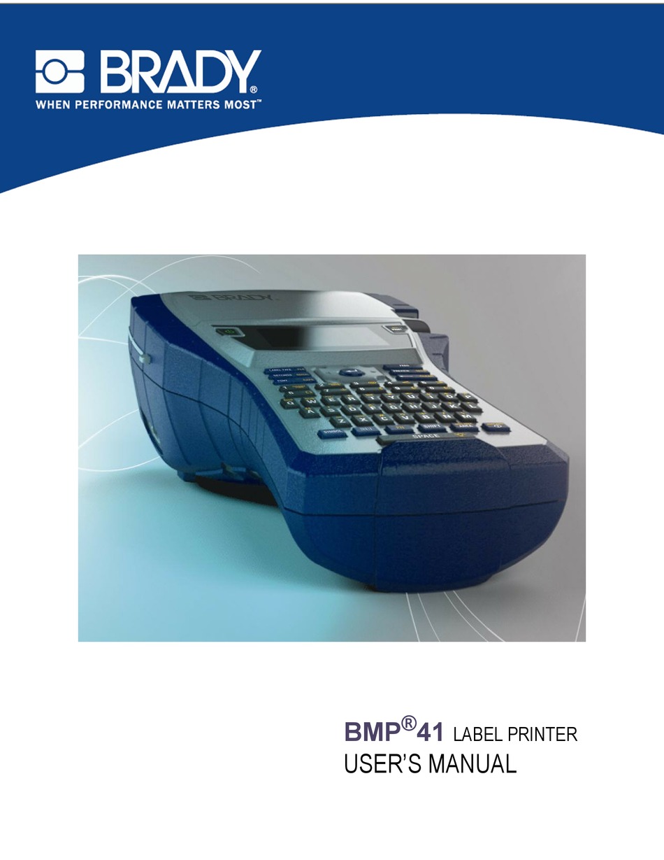Brady Bmp 41 User Manual Pdf Download Manualslib