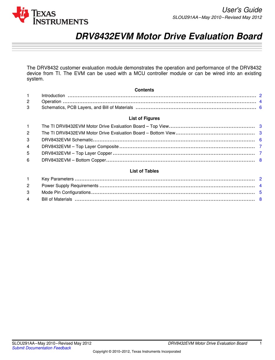 TEXAS INSTRUMENTS DRV8432EVM USER MANUAL Pdf Download | ManualsLib