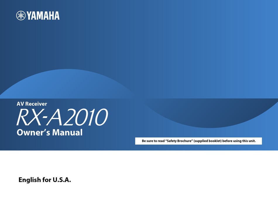 YAMAHA RX-A2010 OWNER'S MANUAL Pdf Download | ManualsLib