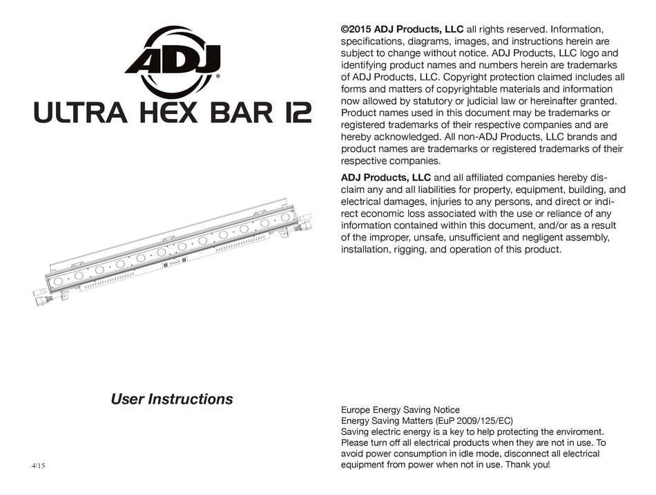 Adj Ultra Hex Bar 12 User Instructions Pdf Download Manualslib Adj Ultra Hex Bar 12 User Instructions Pdf Download Manualslib