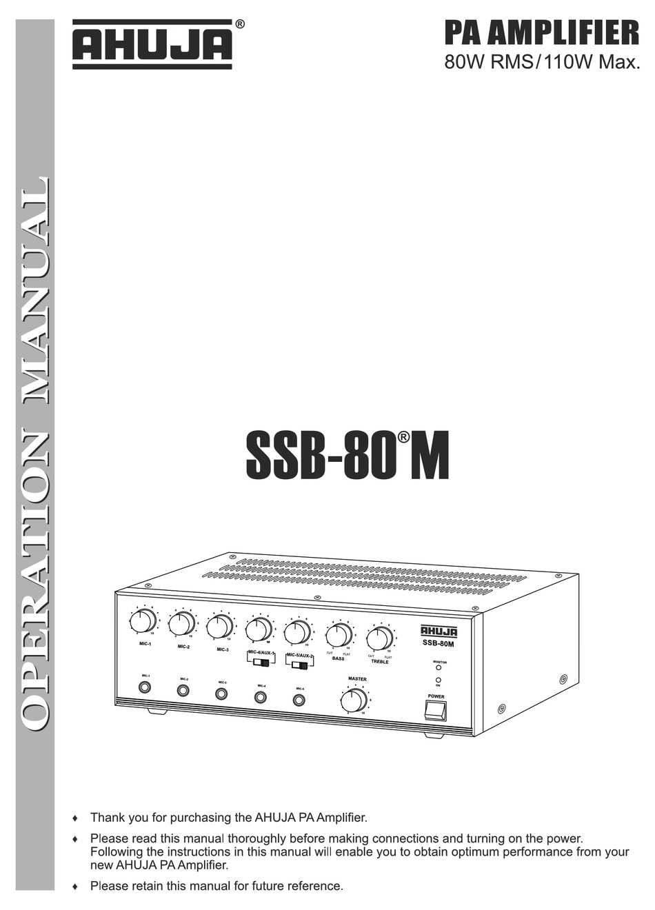 Ahuja Ssb 80 M Installation Manual Pdf Download Manualslib