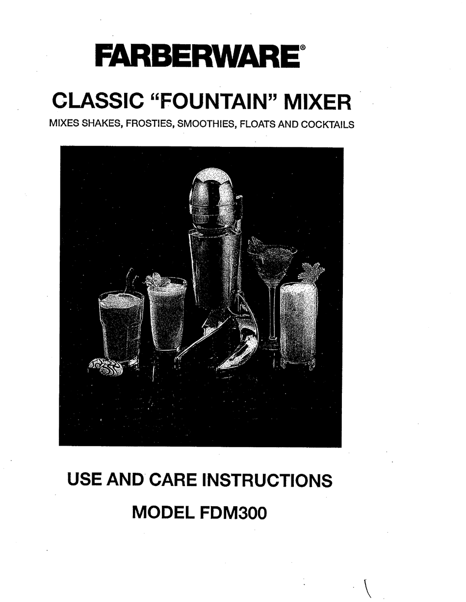 Farberware Drink Mixer shake cocktail Mixer model FDM300 chrome clean  working