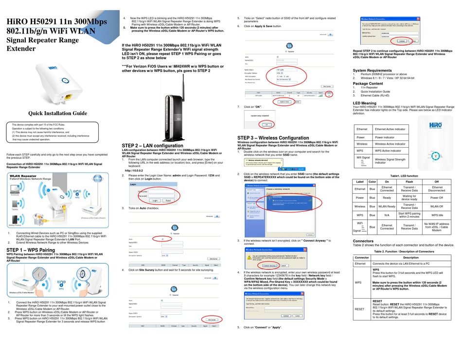 hiro wireless adapter link light