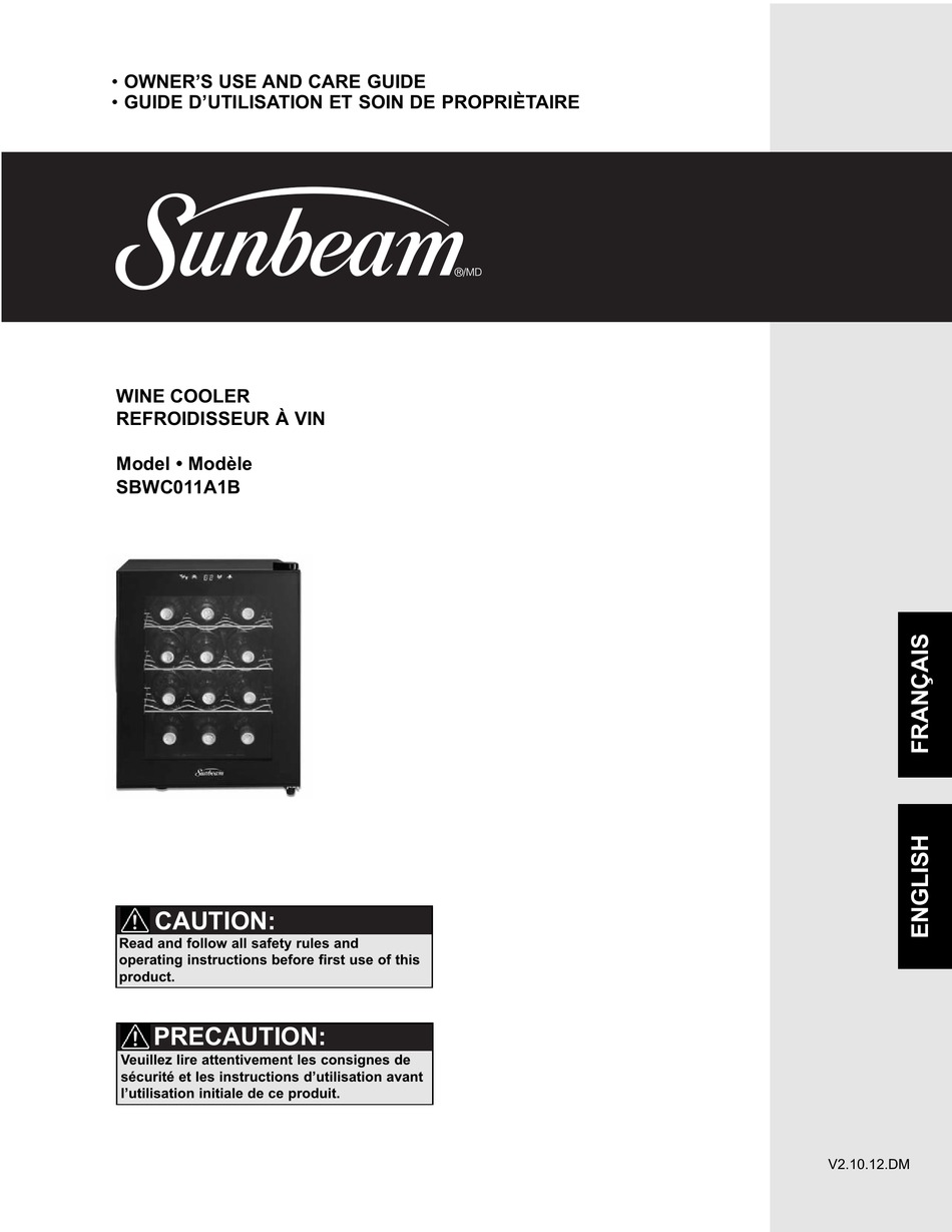 SUNBEAM SBWC011A1B OWNER'S USE AND CARE MANUAL Pdf Download | ManualsLib