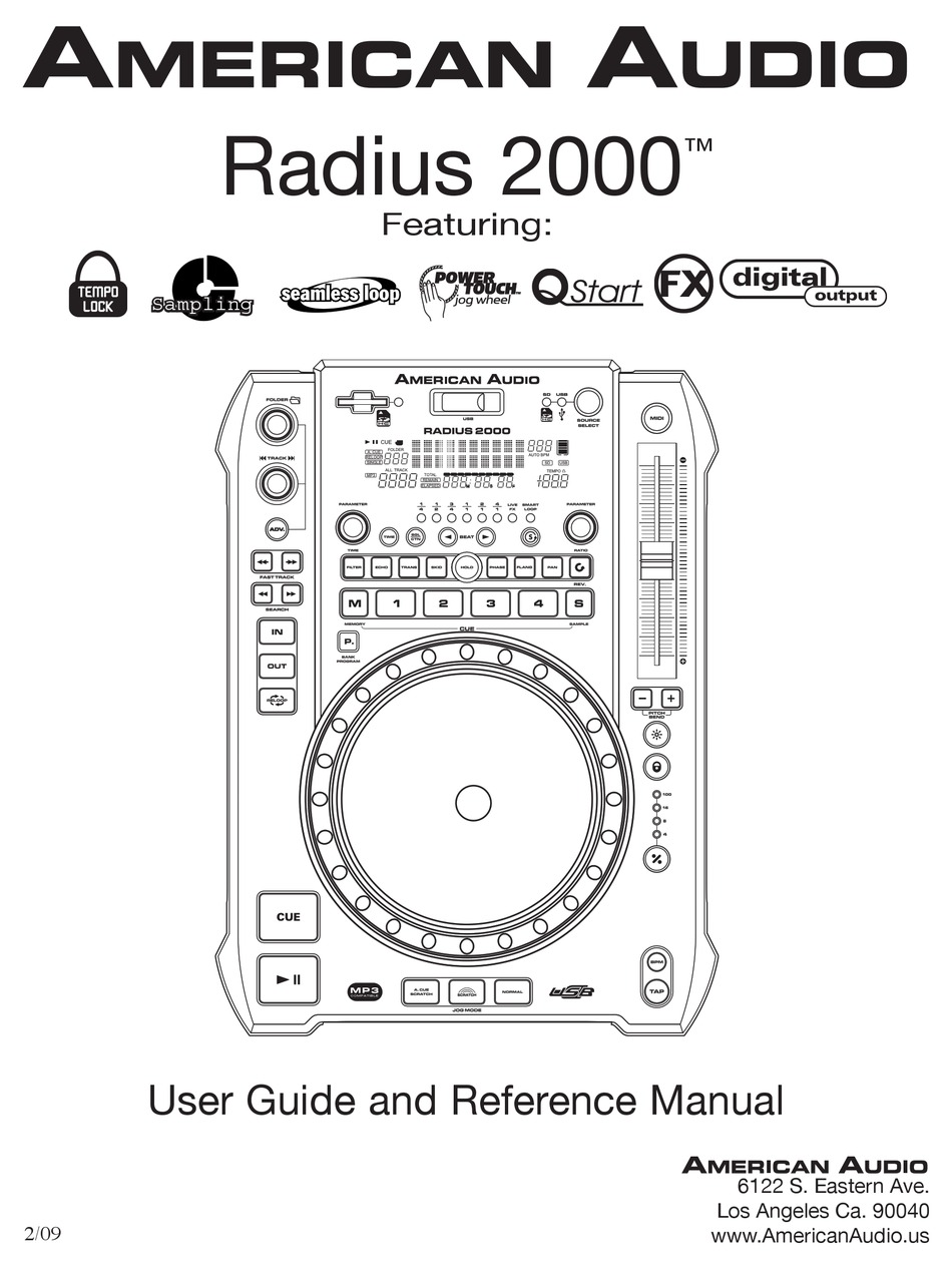 AMERICAN AUDIO RADIUS 2000 USER MANUAL AND REFERENCE MANUAL Pdf ...