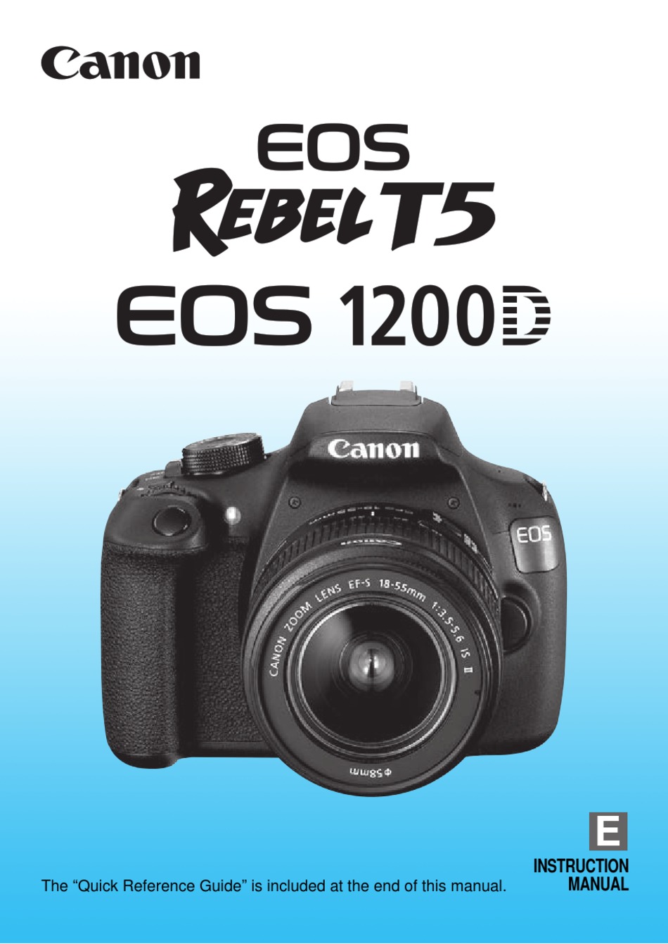 Canon Eos Rebel T5 Instruction Manual Pdf Download Manualslib