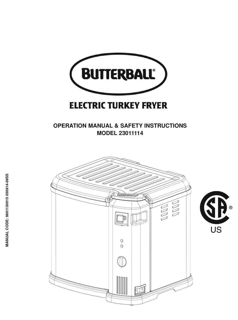 BUTTERBALL 23011114 OPERATION MANUAL & SAFETY INSTRUCTIONS Pdf Download