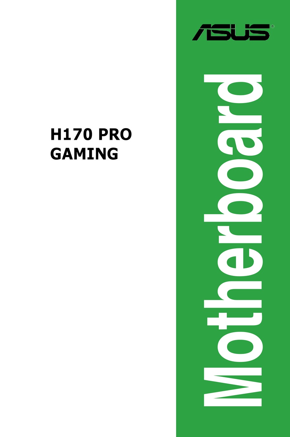 Asus H170 Pro Gaming User Manual Pdf Download Manualslib