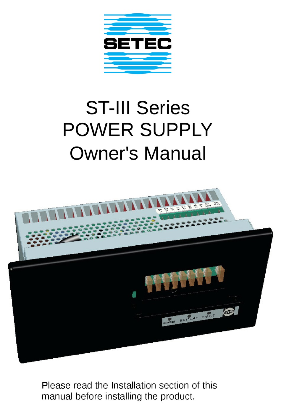 Setec St Iii Series Owner S Manual Pdf