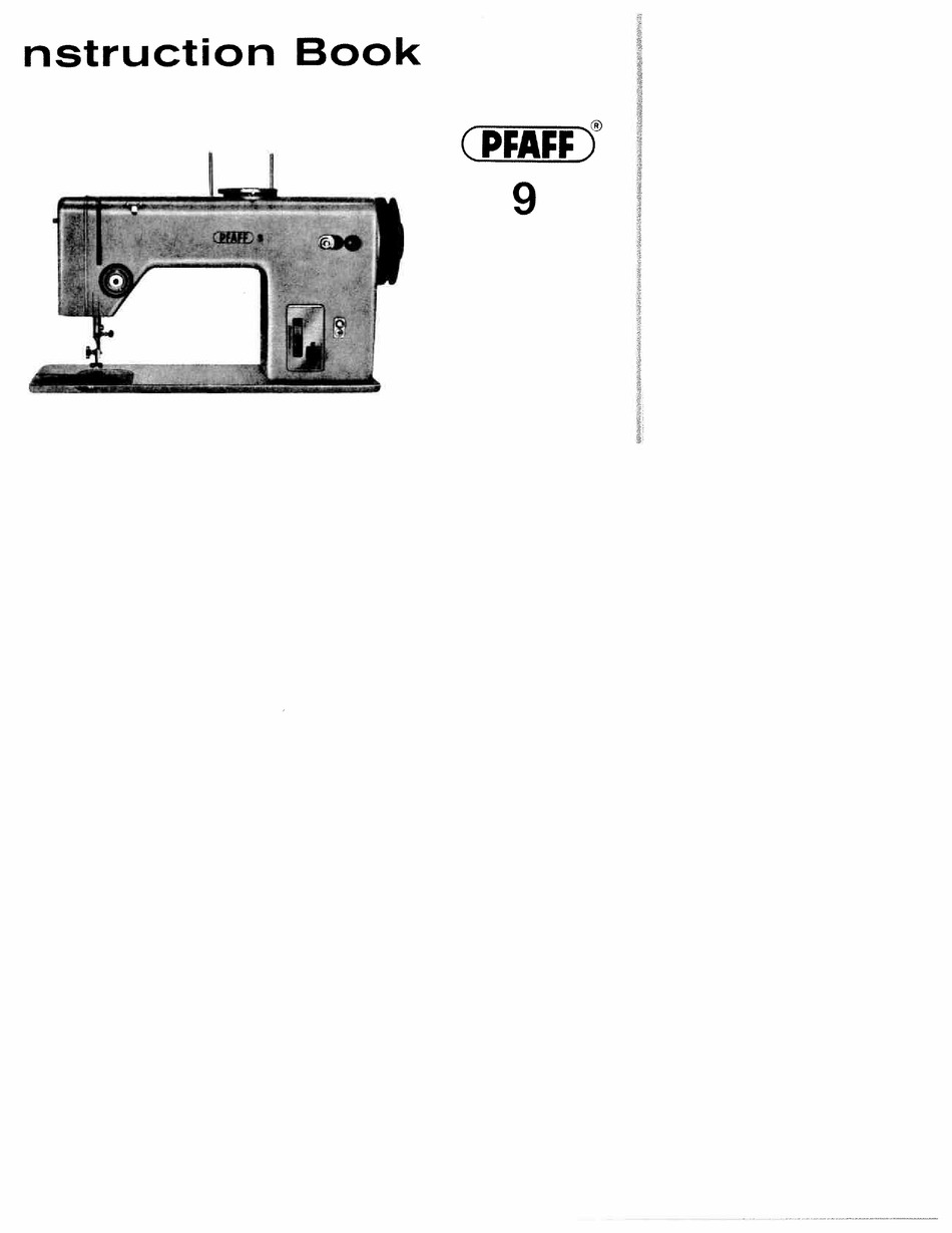 PFAFF 9 INSTRUCTION BOOK Pdf Download