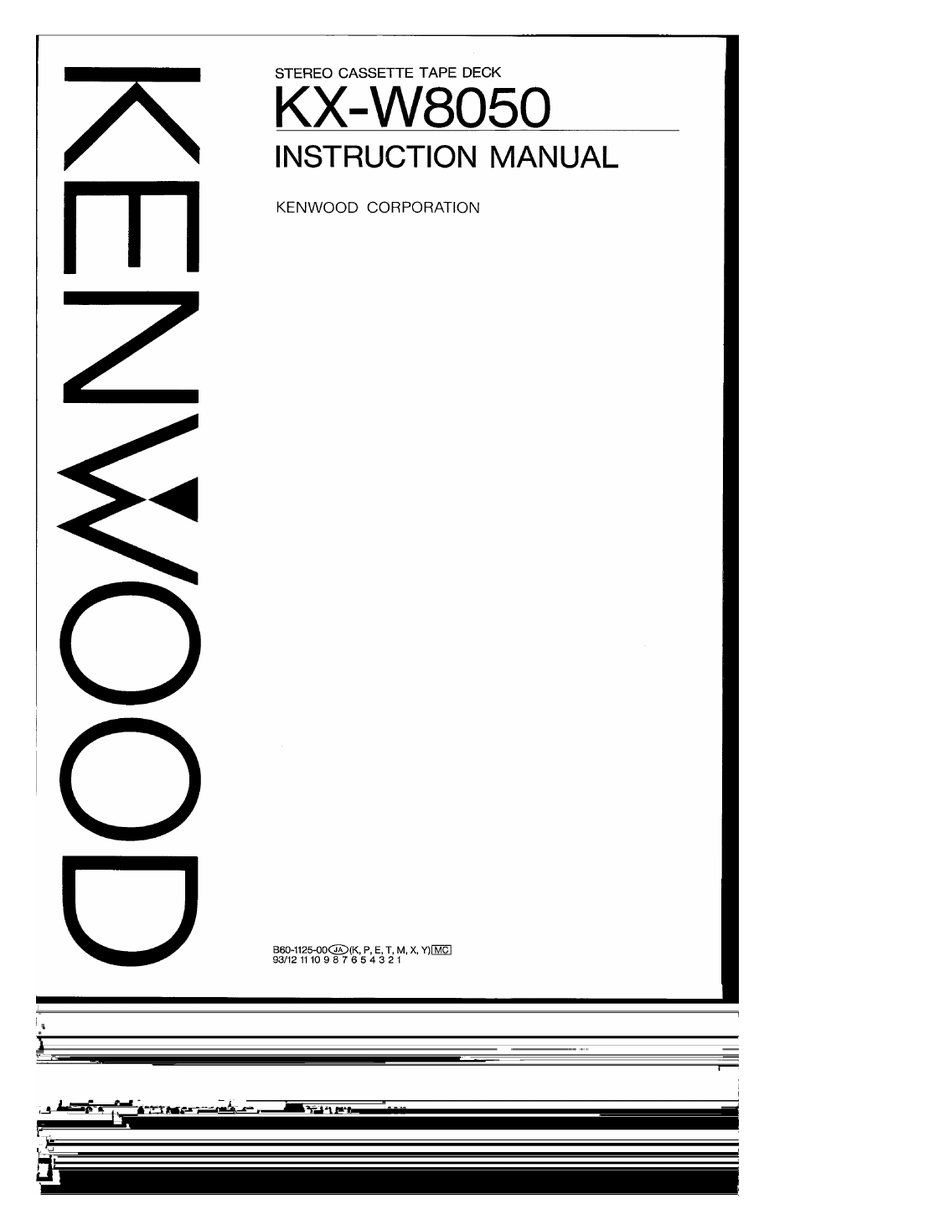 Kenwood Service Manual~KX-W4050 Cassette/Tape Deck/Player~Original 