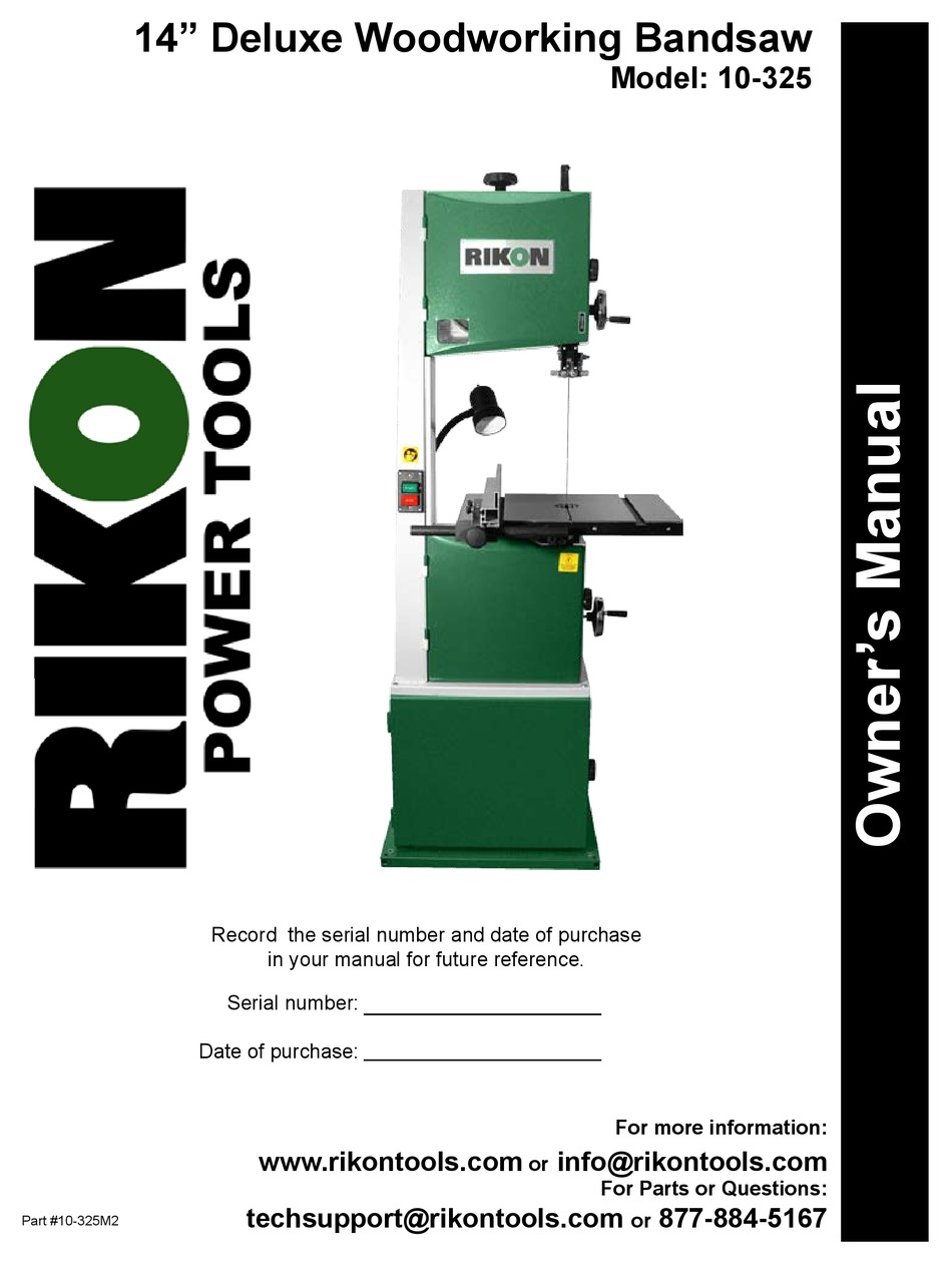 RIKON POWER TOOLS 10-325 OWNER'S MANUAL Pdf Download | ManualsLib