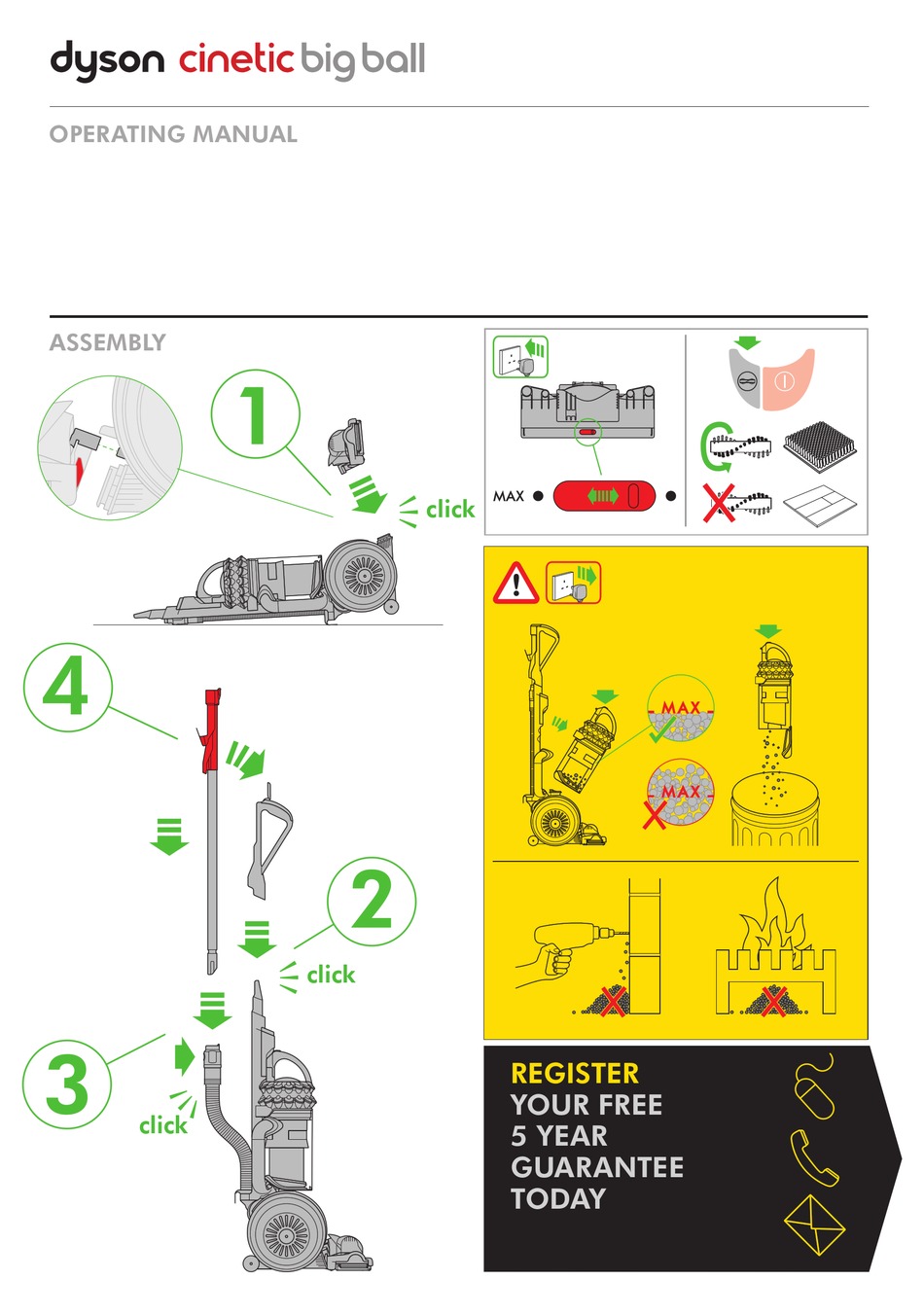 Dyson Ciic Big Ball Operating Manual Pdf Download Manualslib