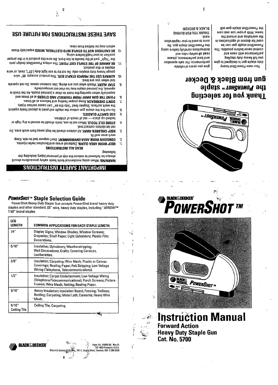 User manual Black & Decker FX250 (English - 20 pages)