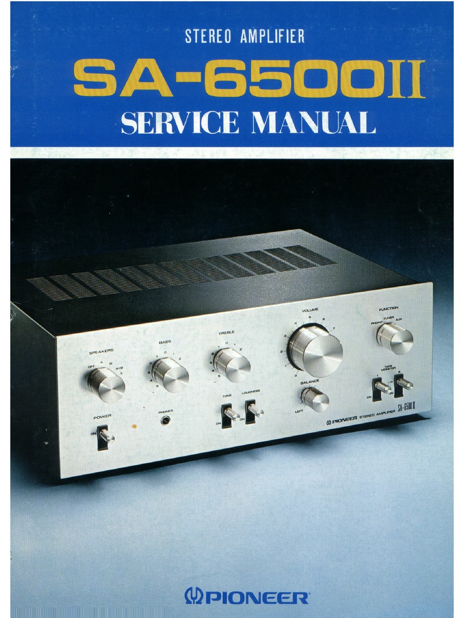 Pioneer Sa 6500 Ii Service Manual Pdf Download Manualslib