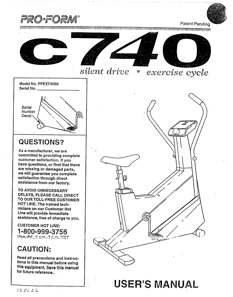 PRO-FORM C740 USER MANUAL Pdf Download | ManualsLib