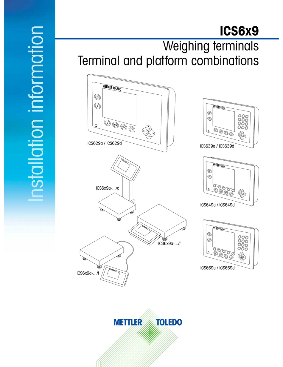 METTLER TOLEDO ICS6X9A INSTALLATION INSTRUCTIONS MANUAL Pdf Download