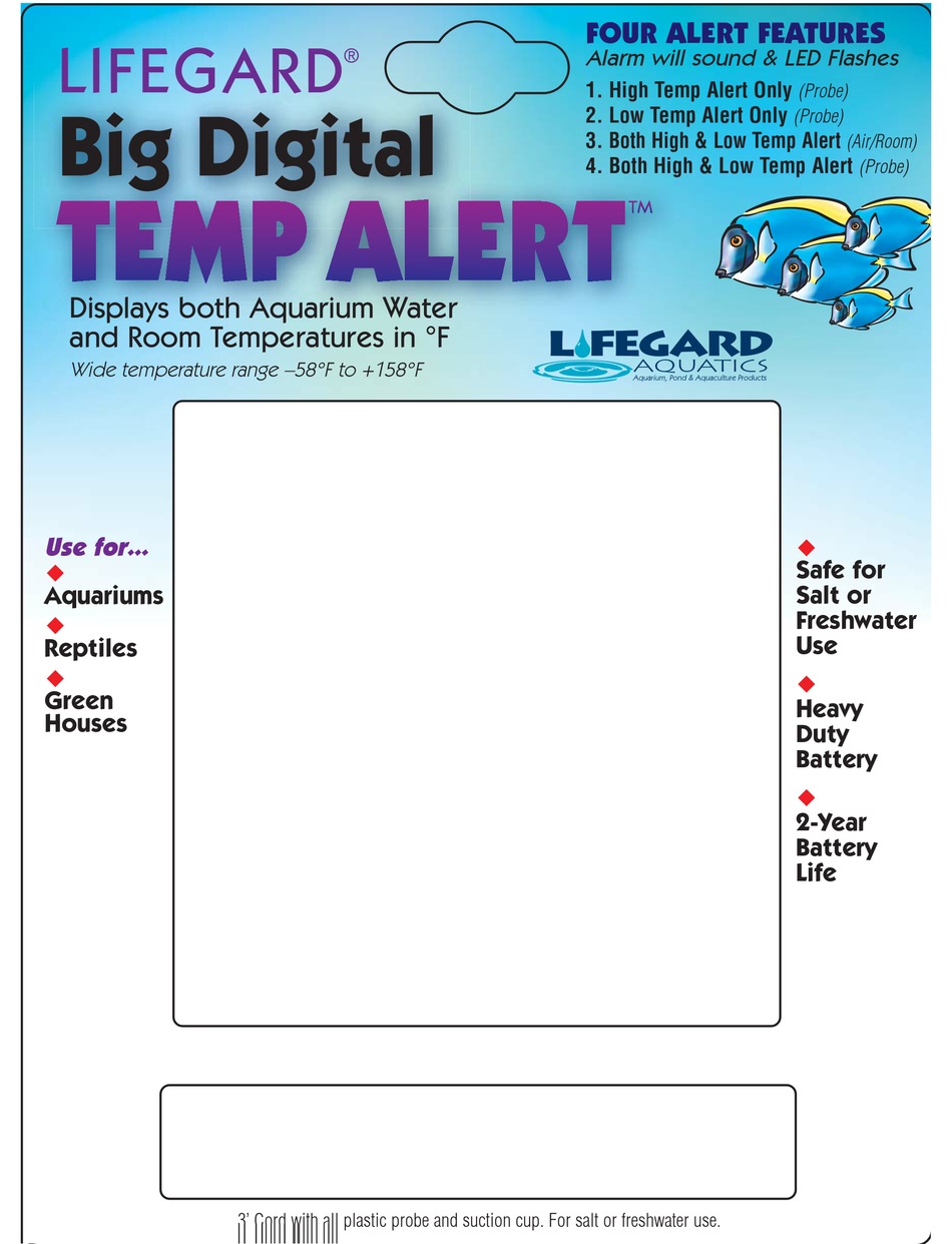 Big Digital Temp Alert - Lifegard - Bulk Reef Supply