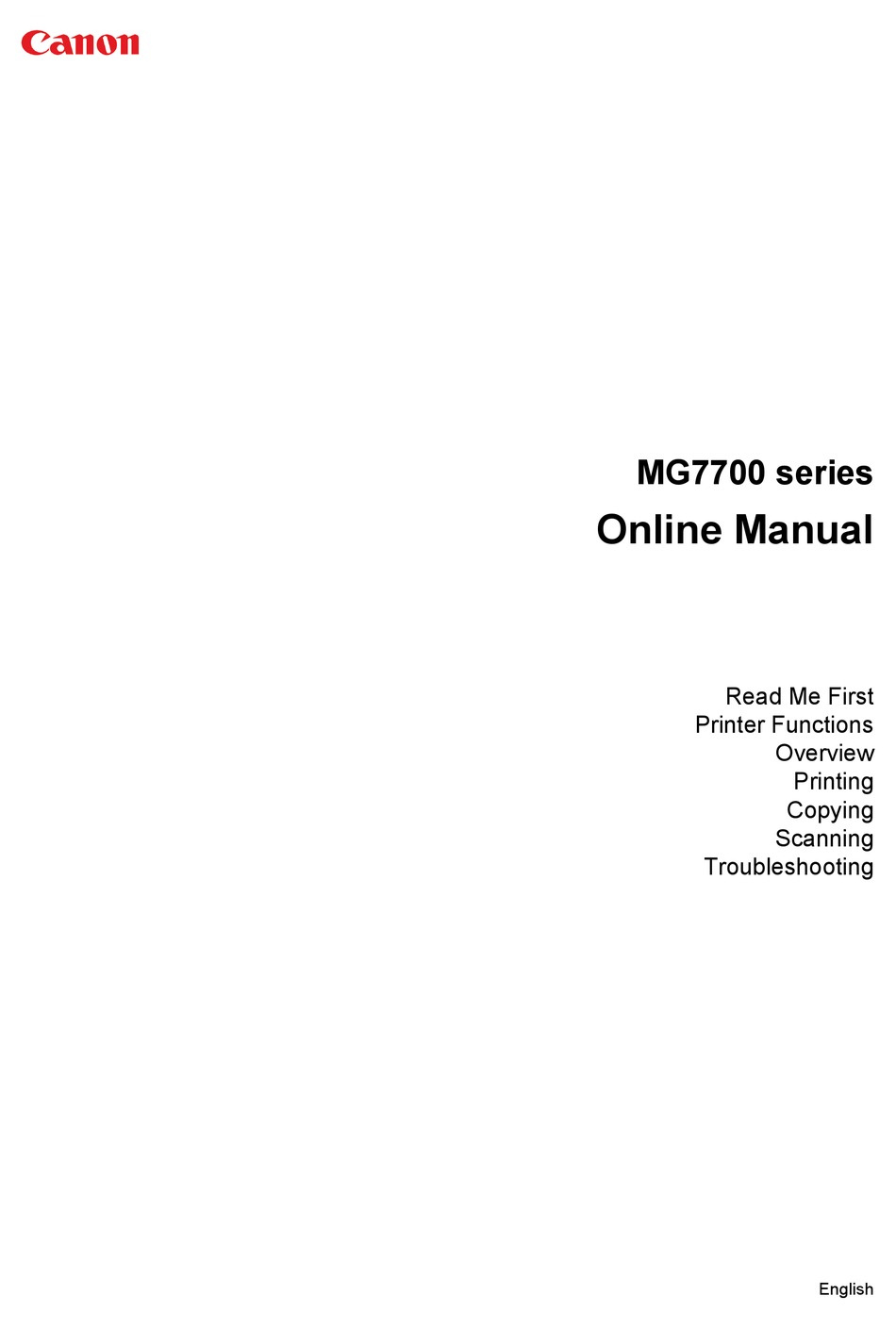 Canon Mg7700 Series Online Manual Pdf Download Manualslib