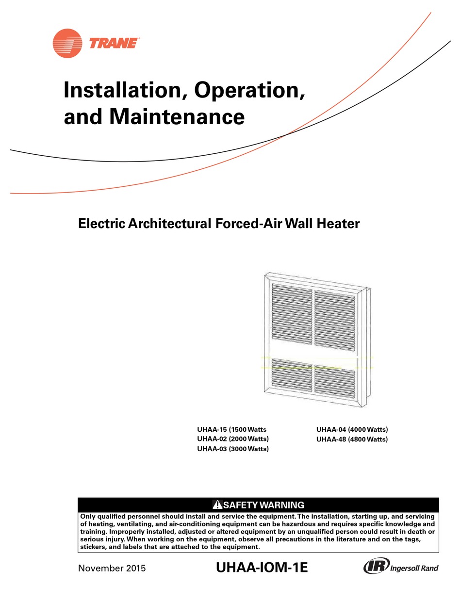 TRANE UHAA-15 INSTALLATION, OPERATION AND MAINTANANCE Pdf Download |  ManualsLib