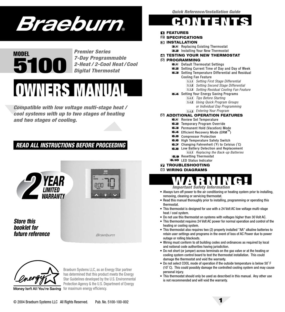 BRAEBURN 5100 OWNER'S MANUAL Pdf Download ManualsLib