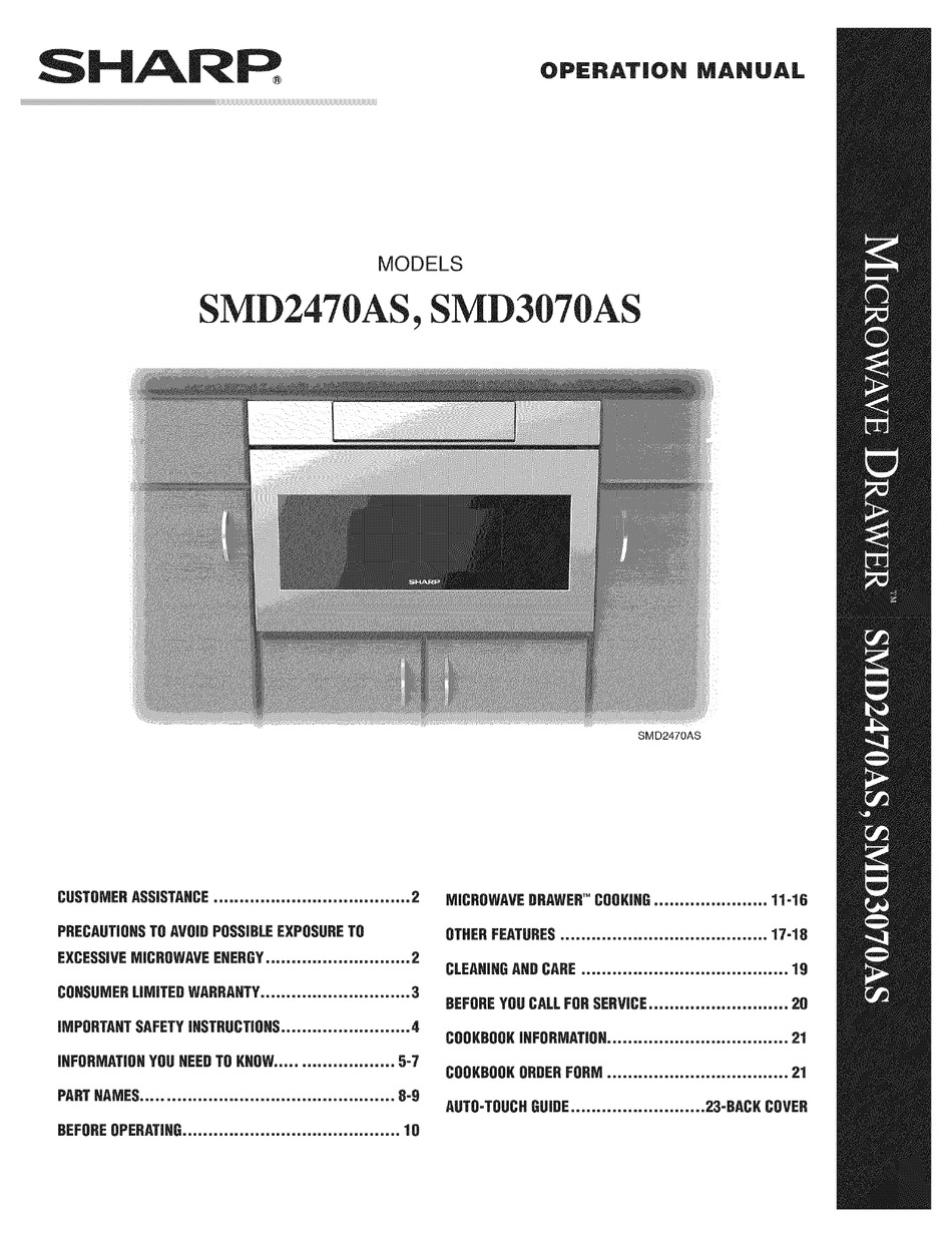 SHARP SMD2470AS OPERATION MANUAL Pdf Download ManualsLib