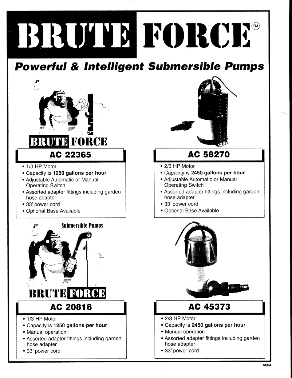 BRUTE FORCE AC 22365 INSTRUCTION MANUAL Pdf Download ManualsLib