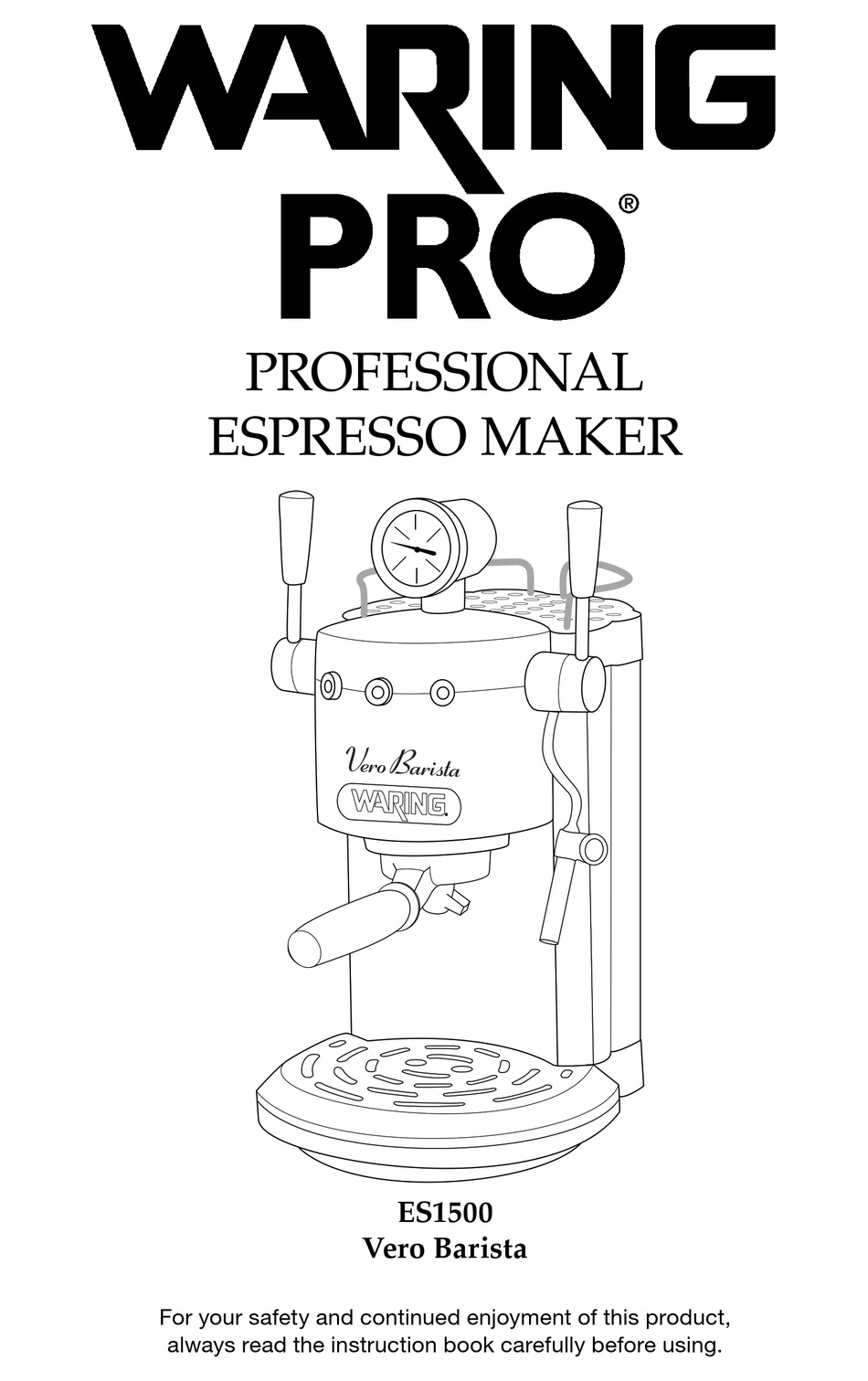 WARING VERO BARISTA ES1500 INSTRUCTION 