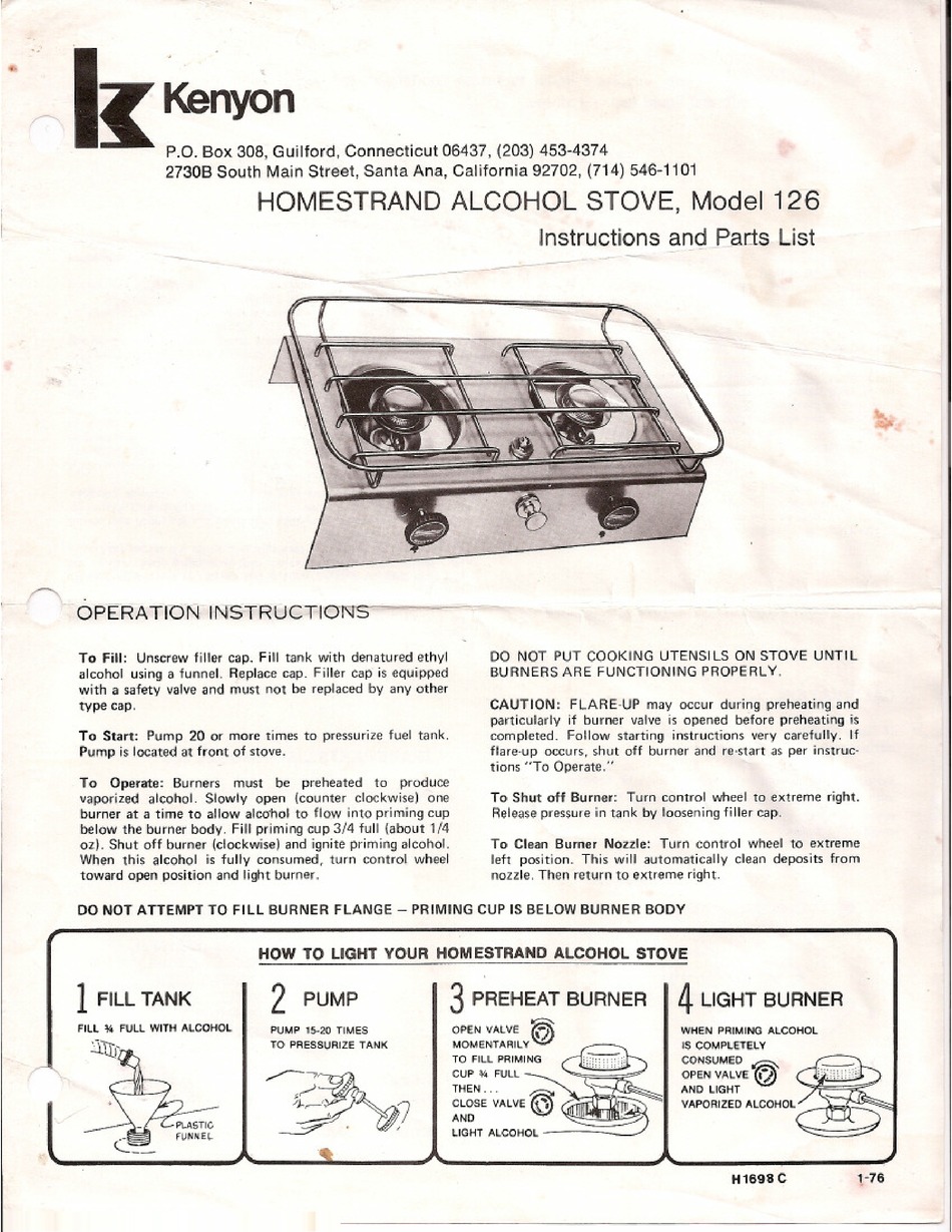 KENYON 126 INSTRUCTIONS AND PARTS LIST Pdf Download ManualsLib