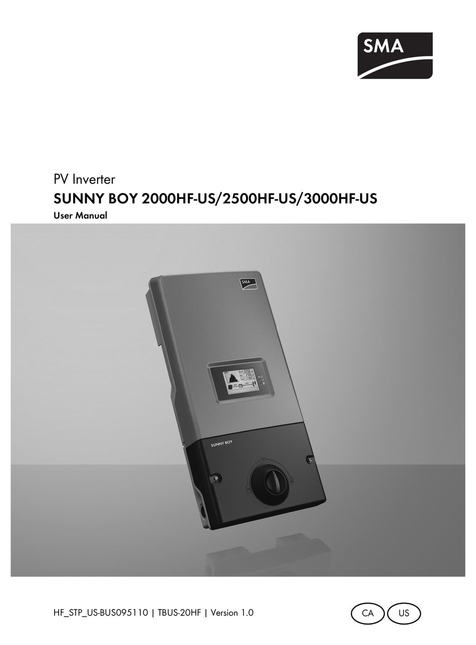 SMA SUNNY BOY 2000HF-US USER MANUAL Pdf Download | ManualsLib