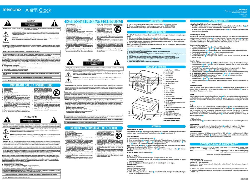 MEMOREX MC8431 USER MANUAL Pdf Download | ManualsLib