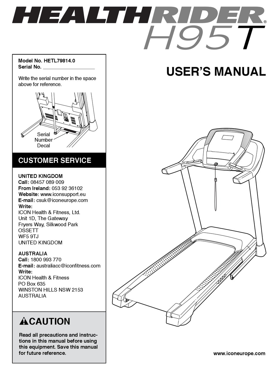 Healthrider discount treadmill maintenance