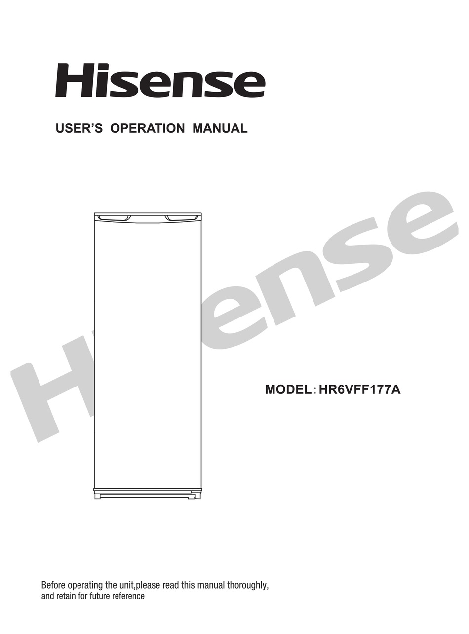 HISENSE HR6VFF177A USER'S OPERATING MANUAL Pdf Download | ManualsLib