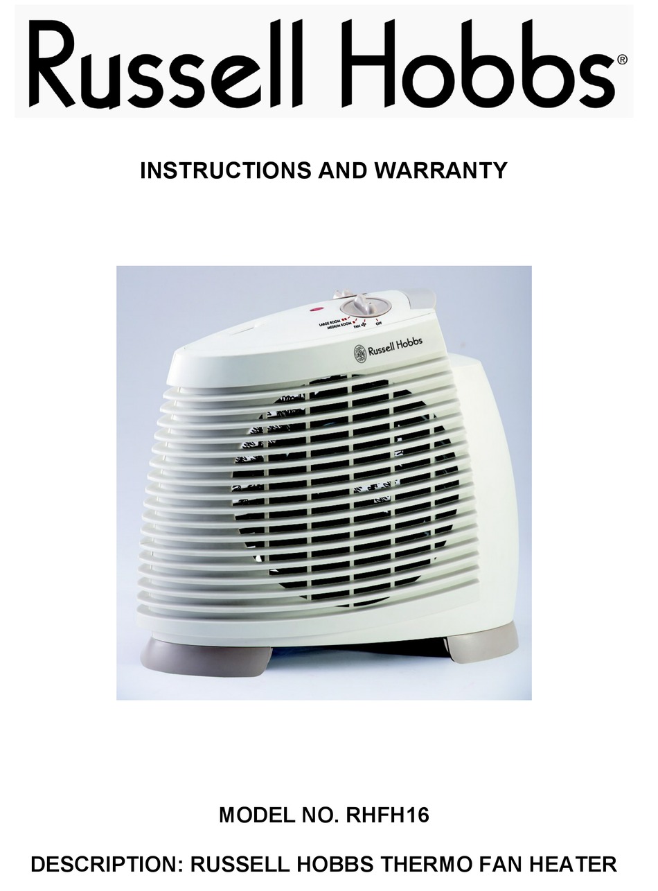 RUSSELL HOBBS RHFH16 INSTRUCTIONS AND WARRANTY Pdf Download ManualsLib