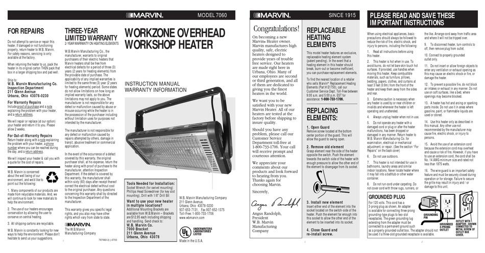MARVIN 7060 INSTRUCTION MANUAL Pdf Download | ManualsLib
