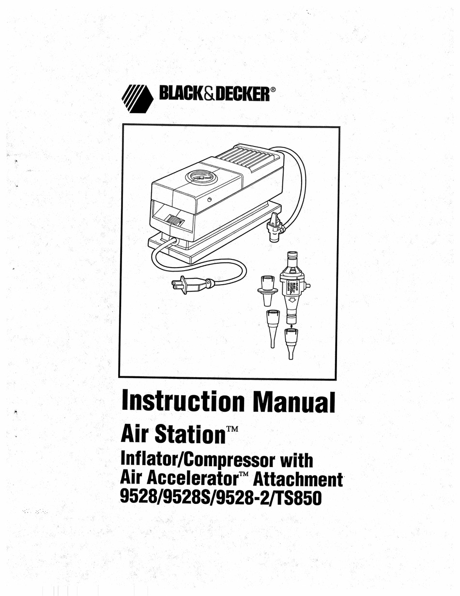 Black & Decker Instruction Manual Air Station Inflator / Compresser 9527