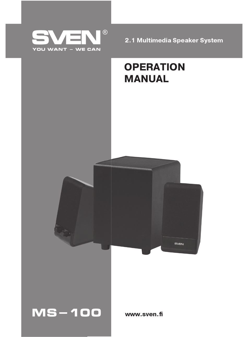 SVEN MS-100 OPERATION MANUAL Pdf Download | ManualsLib