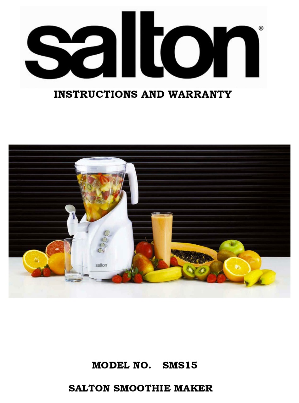 SALTON SMS15 INSTRUCTIONS AND WARRANTY Pdf Download ManualsLib