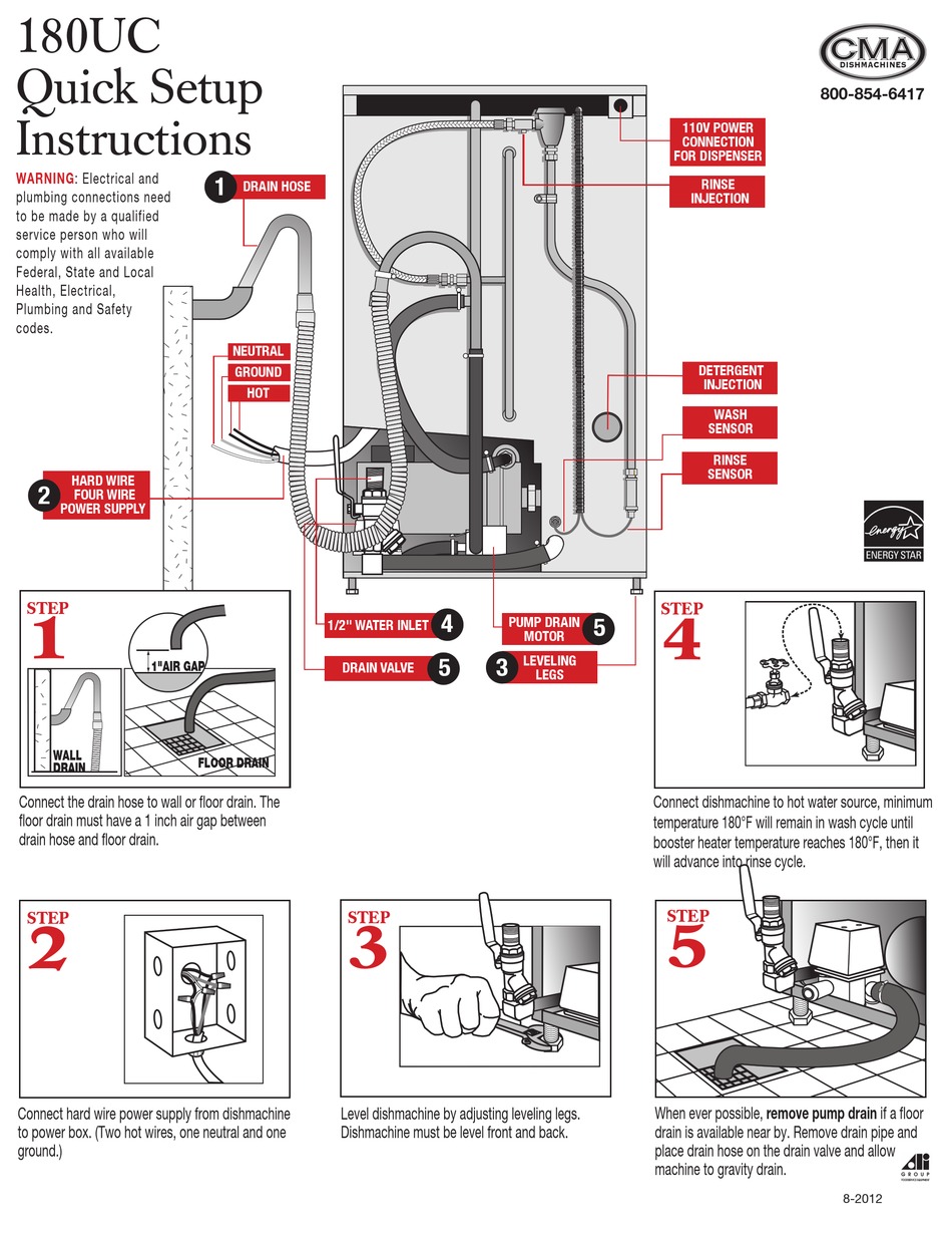 CMA DISHMACHINES 180UC QUICK SETUP INSTRUCTIONS Pdf Download | ManualsLib