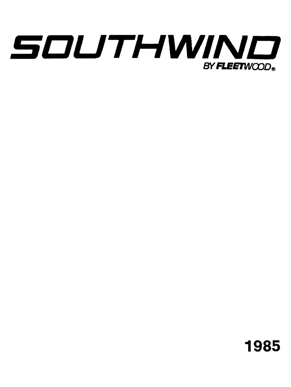 FLEETWOOD 1985 SOUTHWIND MANUAL Pdf Download ManualsLib