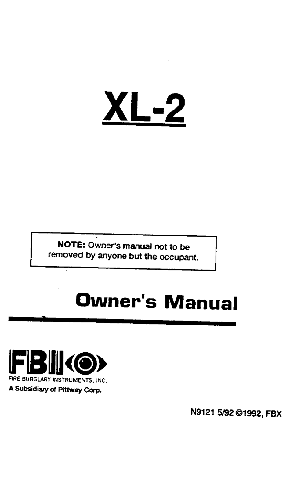 FBI XL2 OWNER